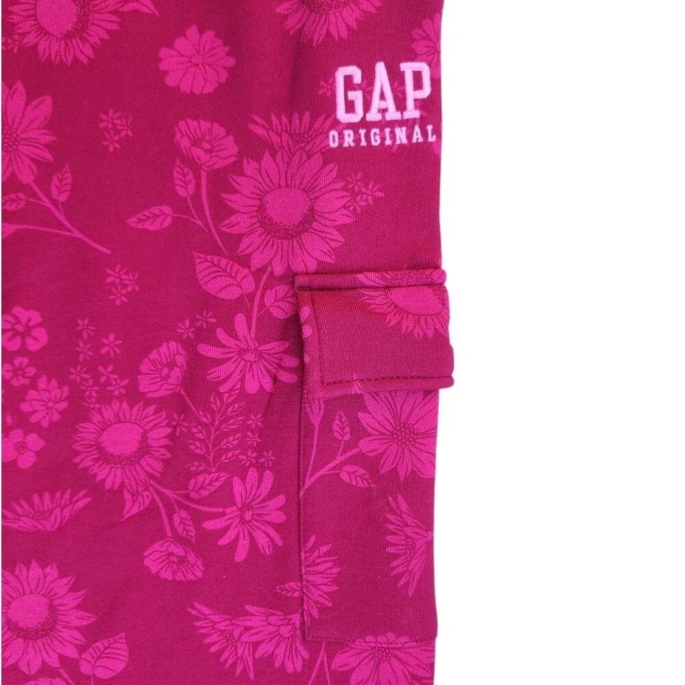 GAP Original Youth Red Pink Cozy Fleece Cargo Wide-Leg Sweatpant Size L (14/16) - Picture 7 of 11